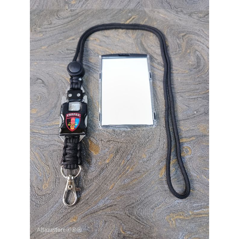 

Lanyard tactical holder id card logo propam polri