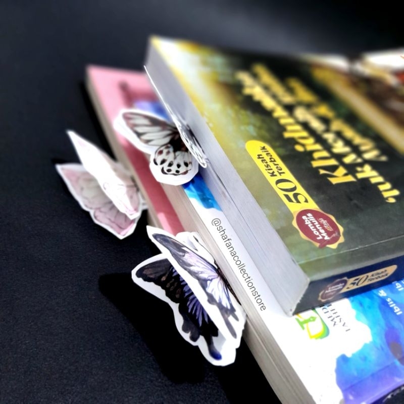 [ SHAFANA ] BOOKMARK PEMBATAS BUKU islami 3d | CUSTOM PENANDA BUKU  bentuk kupu-kupu