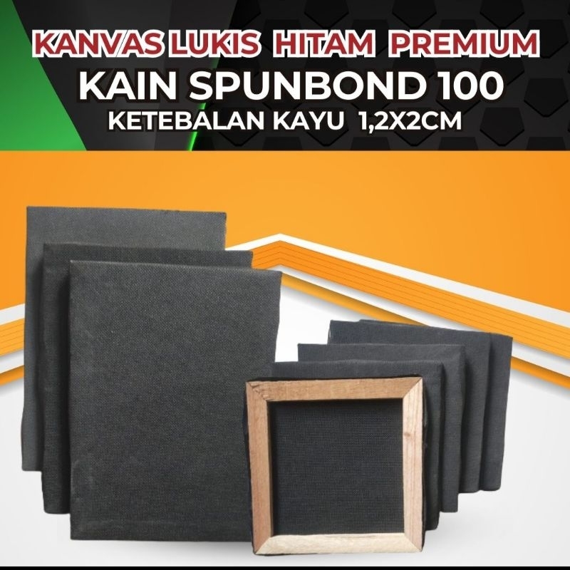 

kanvas lukis hitam premium 20x20cm