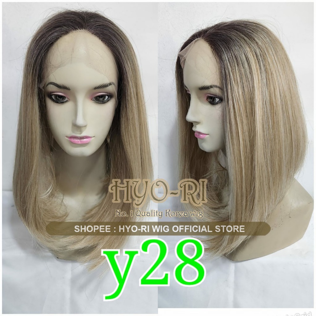 HYO-RI WIG : LACE WIG FRONT LACE WIG - HALF LACE WIG WANITA PENDEK LURUS SEDANG MODEL BOB RAMBUT PAL