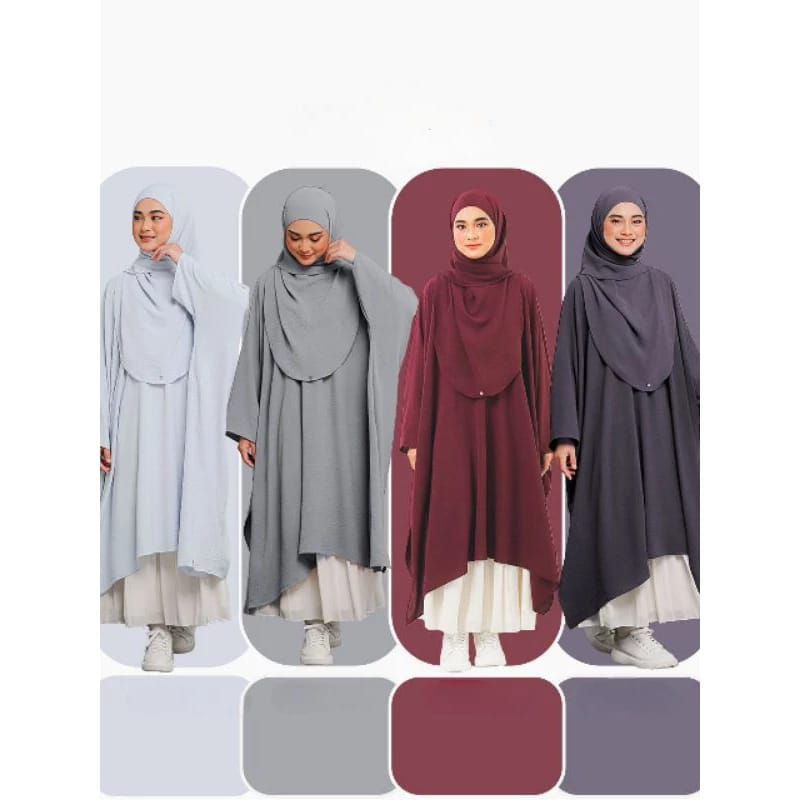 Abaya Tunik prempuan , Abaya set pasmina , one set abaya pasmina , tunik prempuan