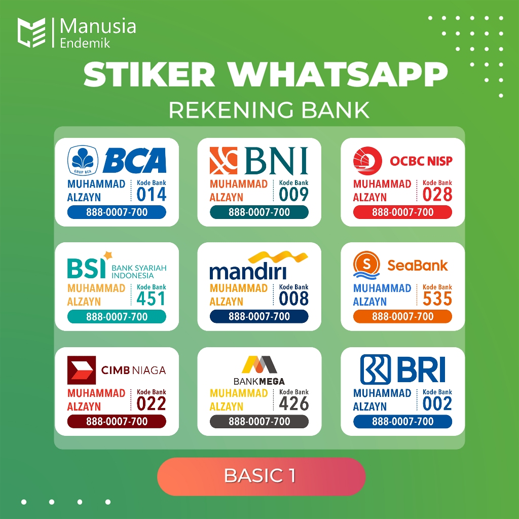 Stiker Whatsapp Rekening Bank Basic
