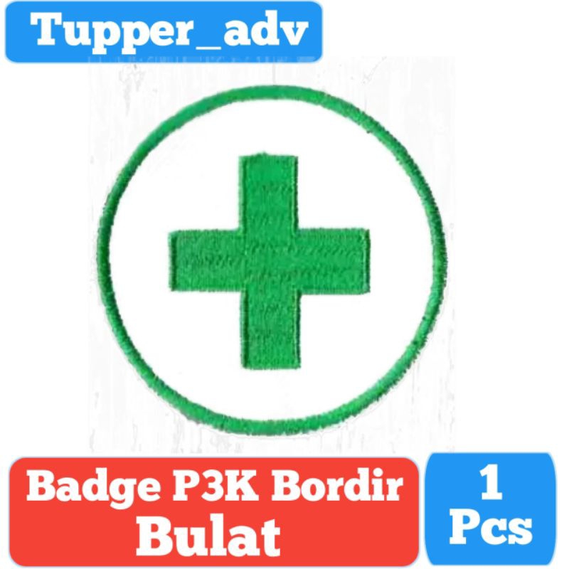 Bed Badge Logo P3K Bordir Bulat / Patch P3K Bordir Bentuk Bulat