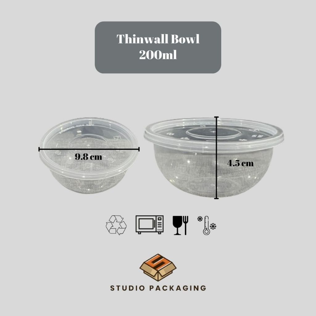Thinwall Bowl 200 ml - Mangkuk Plastik