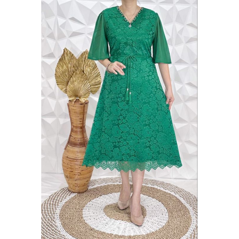 Dress Brokat Evelyn  Jumbo ld 112-120 cm