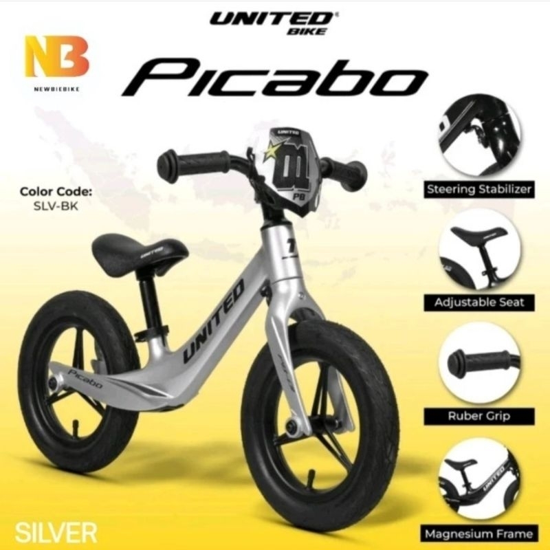 Pushbike United Picabo &amp; Wimcycle Gomy Balance bike 12 inch sepeda keseimbangan anak