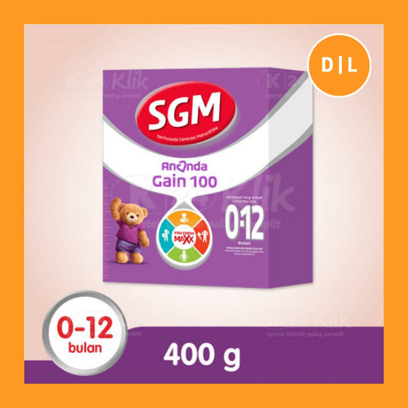 SGM ANANDA GAIN 100 0-12 BULAN - SUSU UNGU PERTUMBUHAN FORMULA - 400 GR