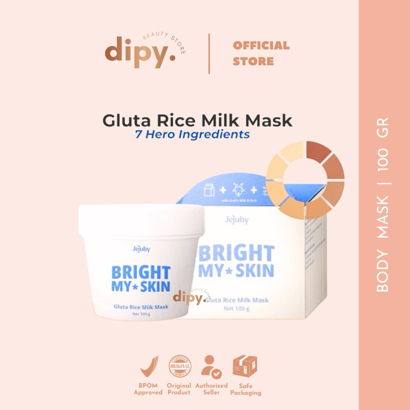 【Ori Pusat】JEJUBY - Bright My Skin Gluta Rice Milk Mask 2in1 AHA Bleaching & Sleeping Body Mask 100g