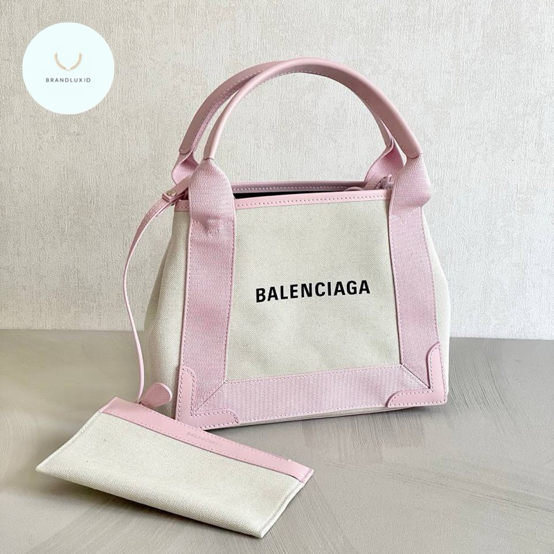 Balenciaga XS Cabas Crossbody Bag Pink Canvas