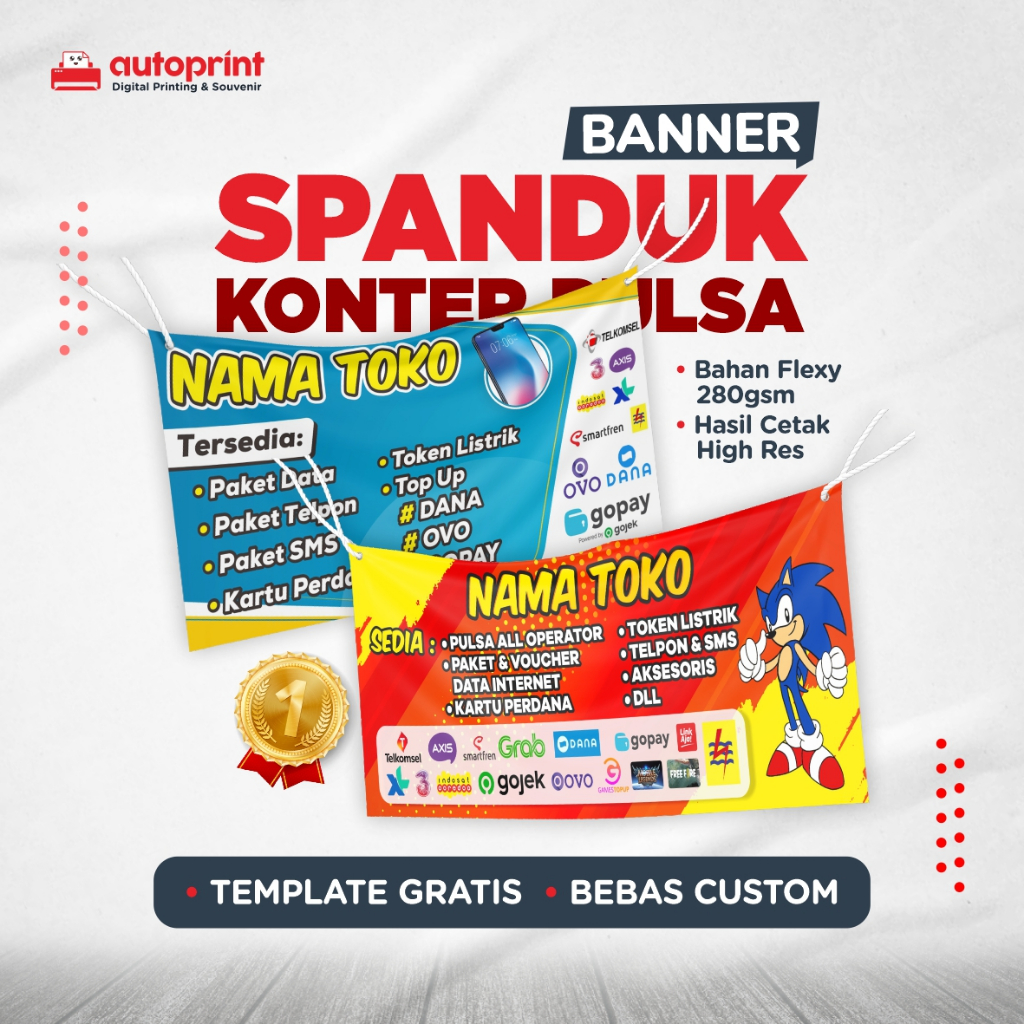 Spanduk Konter Pulsa/ SPANDUK KONTER PULSA / Banner Konter Pulsa Murah/Banner Toko Celluler