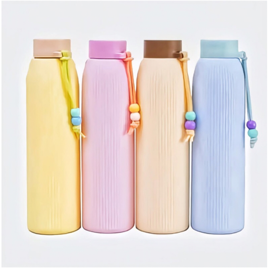 Botol Minum Kaca Macaron Pastel Botol Kaca Tumbler Pastel 400ml Takasimura