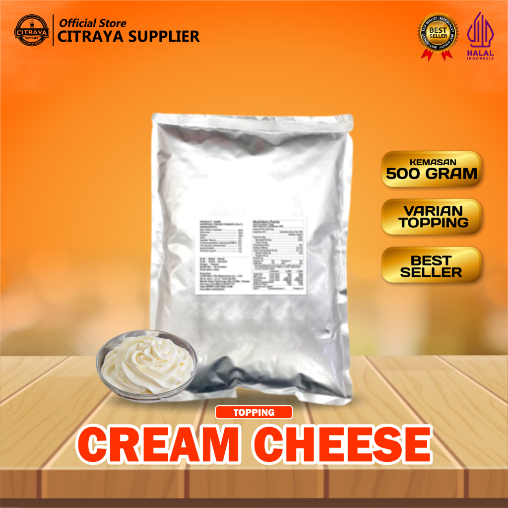 

Premium CREAM CHEESE Topping 500gr / Bubuk Cheese Foam 500gr / Bubuk Cheese Toping 500gr / Bubuk Cheese Cream 500gr / Serbuk Cheese Cream 500gr / Serbuk Cheese Foam 500gr / Serbuk Cheese Toping 500gr