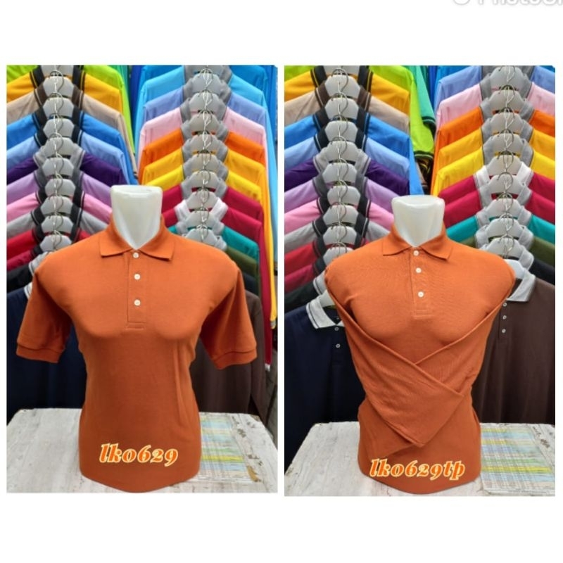 kaos kerah polo premium coklat bata polos 607 pratama