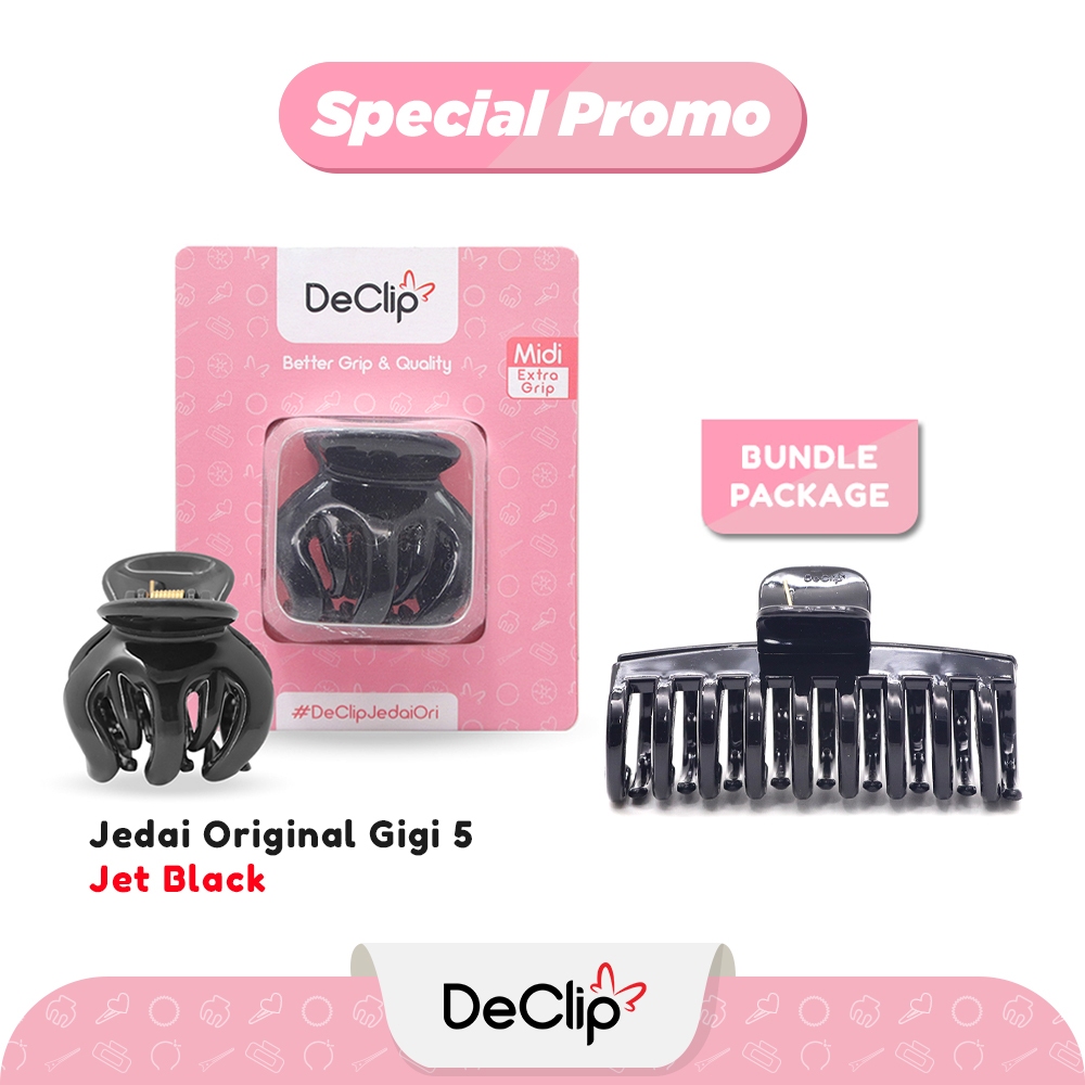 Jedai Bangkok Gigi 5 + Jepit Tabung 9,5cm Declip Original Warna Jet Black