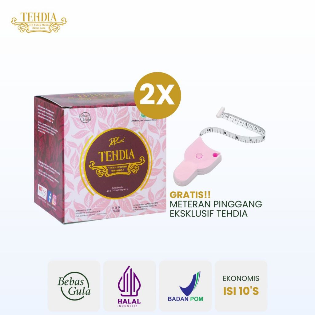 

TEHDIA Leci Teh Celup Manis Bebas Gula 10s x 2 box
