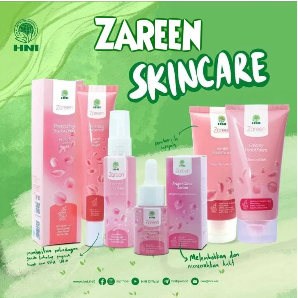 ZAREEN SKINCARE - ZAREEN HNI - BRIGHT GLOW - CREAMY FACIAL FOAM - ESSENCE TONER MIST