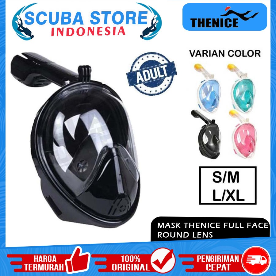 Mask Full Face Thenice Snorkel Snorkeling Round Lens Adult Masker Mask Full Face Thenice For Snorkli