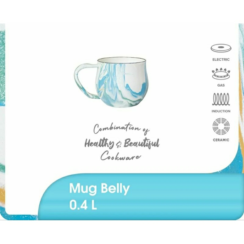 CHEFINA MUG BELLY 8 CM MARBEL ENAMEL | MUG BLIRIK
