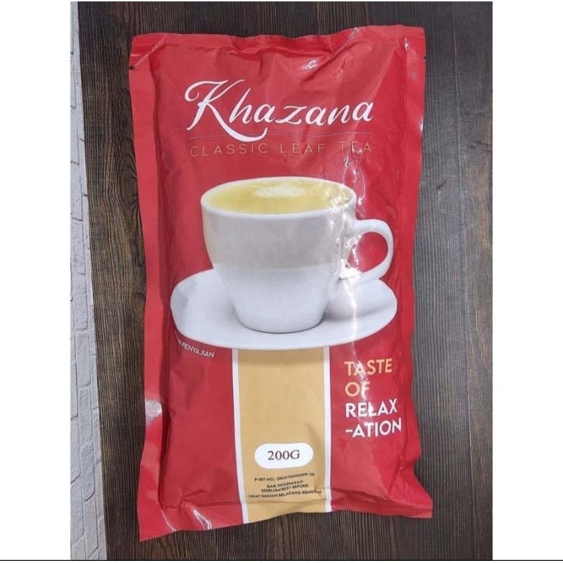 

Teh Khazana Classic Leaf Tea 200 Gram or Khazana Premium Leaf Tea 250 Gram Taste Of Relaxation