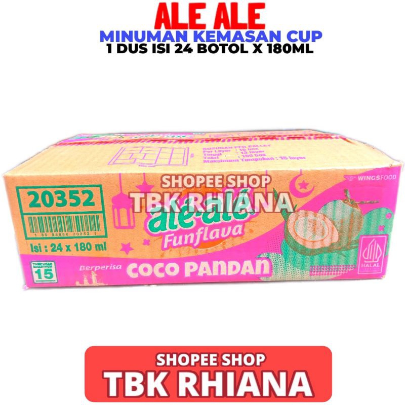 

Minuman Ale Ale Rasa Cocopandan 1 Dus Isi 24 Cup 180ml