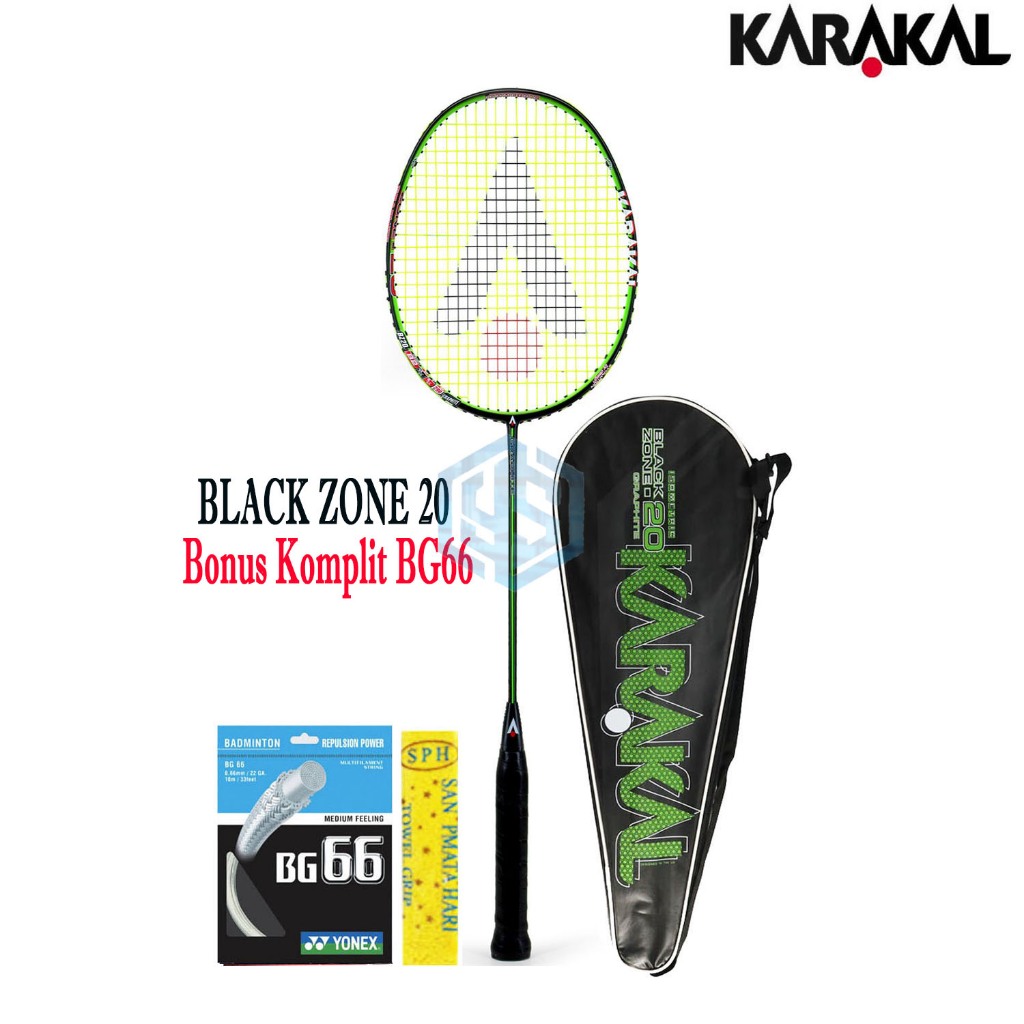 Raket Badminton Karakal Black Zone 20 Bonus Komplit