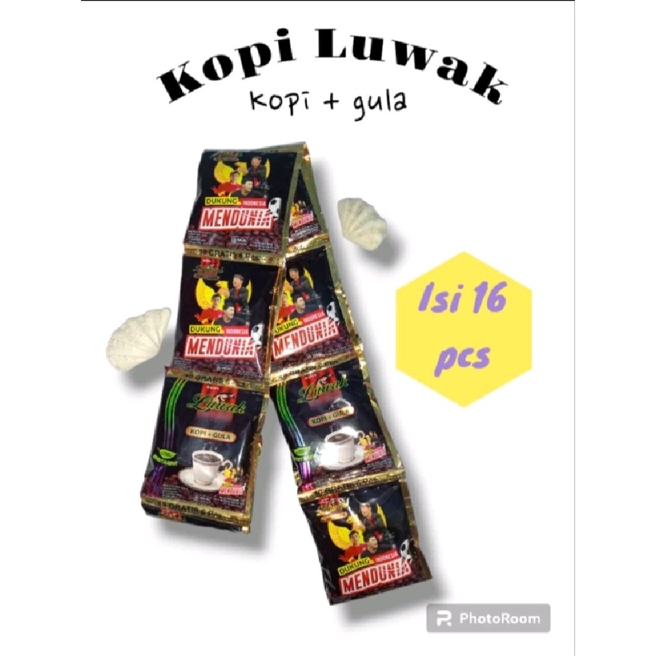 

Kopi luwak kopi + gula 1 renceng isi 16pcs x 23gr