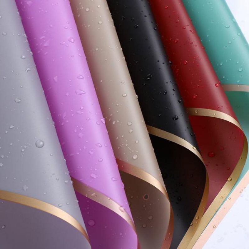 

flower wrapping paper/kertas buket bunga list gold/kertas cellophone