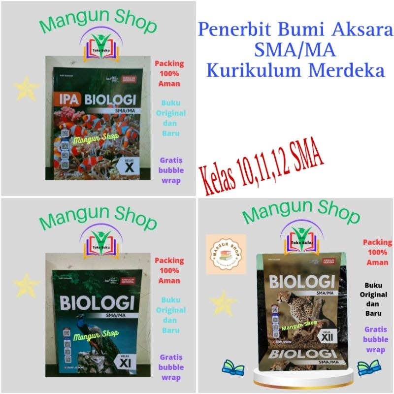 BUKU IPA BIOLOGI SMA Kelas 10,11,12 Kurikulum Merdeka Bumi Aksara