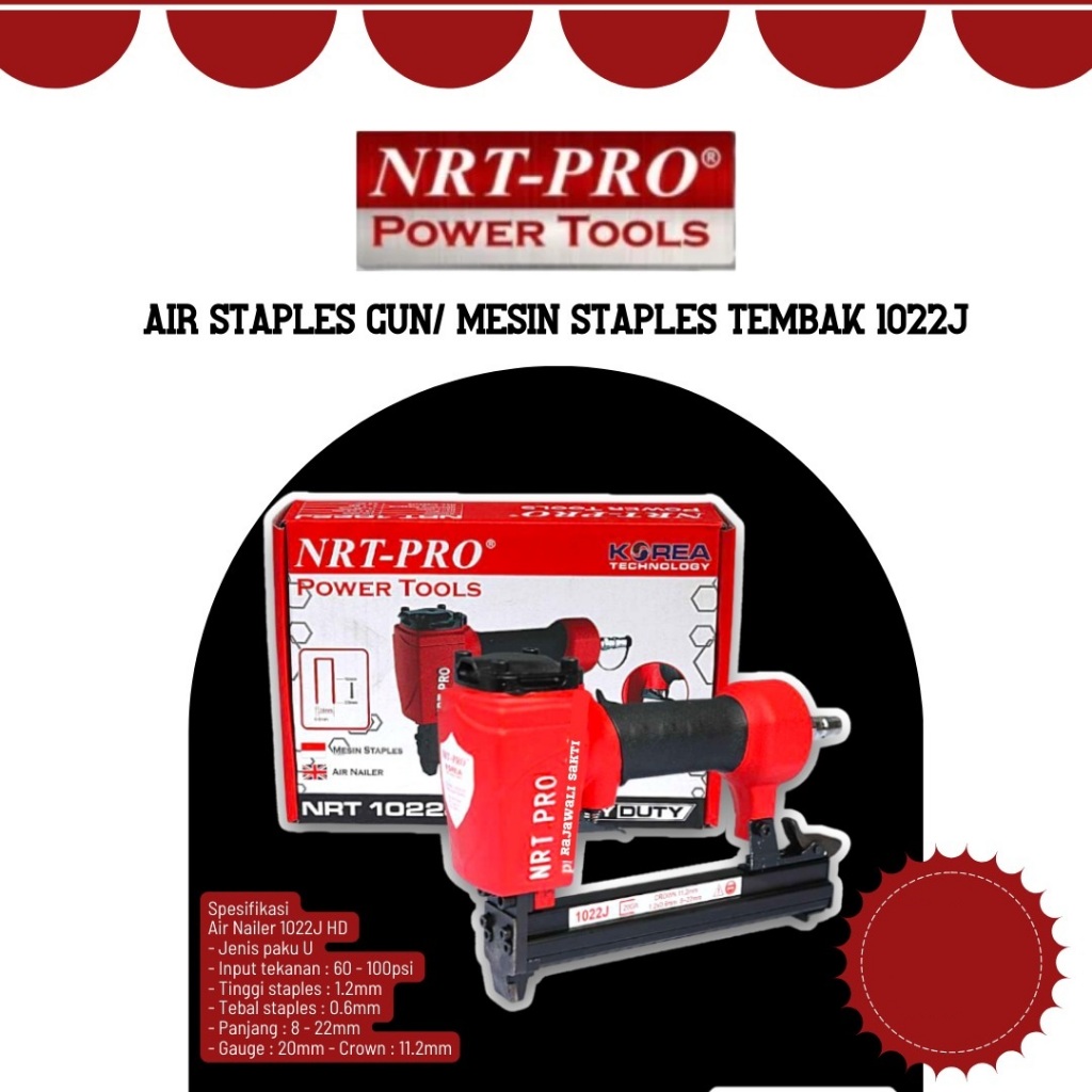 

AIR NAILER GUN PAKU TEMBAK U STAPLES ANGIN NRT-PRO 1022 J