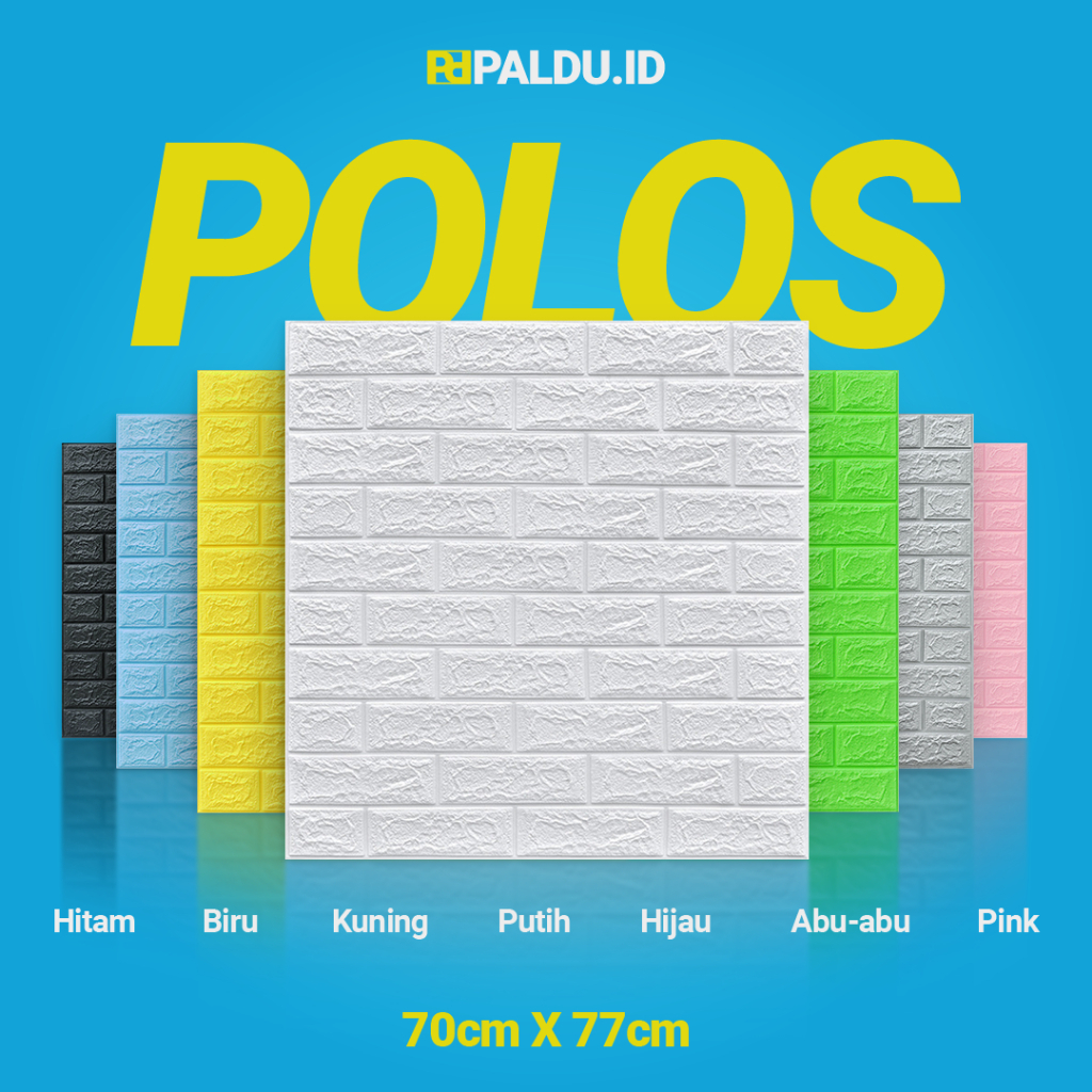 Paldu ID - WALLPAPER STIKER 70cm x 77cm Warna Polos 3D Foam Aesthetic Wallpaper Dekorasi Ruang Tamu 