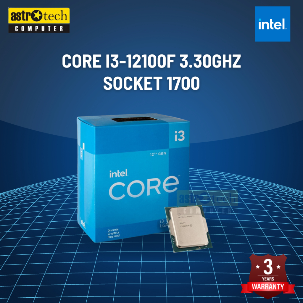 Processor INTEL Core i3-12100F I3 12100F Box 3.3GHz LGA1700- Intel I3 12100F Box