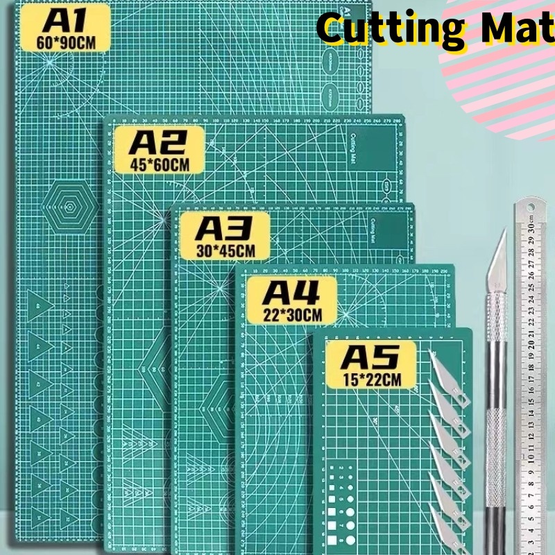 

Alas Potong Kertas ( Cutting Mat ) A4 & A3 & A2 & A1 Bahan PVC, Double-Side, untuk potong kertas Primetec banyak warna Alas potong kertas /cutting mat / ketebalan 3lapisan 5 lapisan pvc board