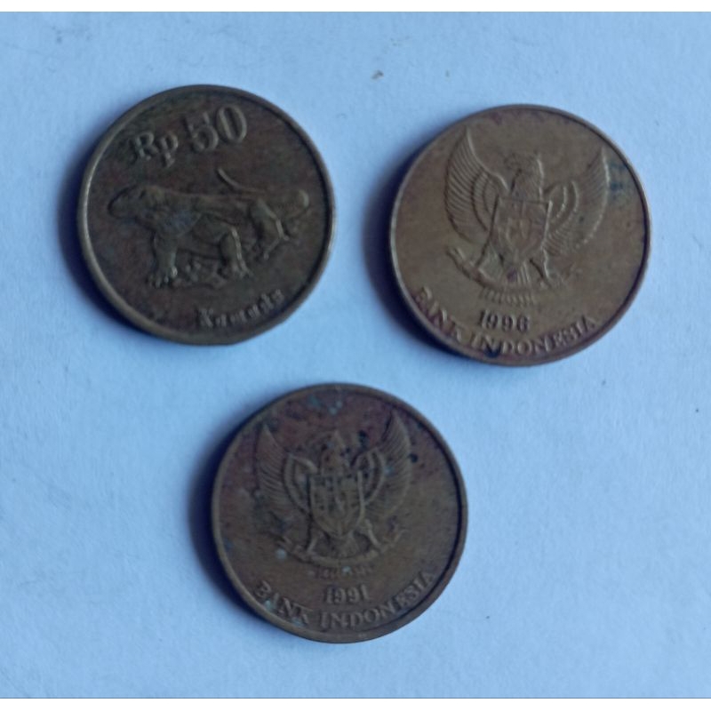 Uang Koin 50 Rupiah Komodo th 1991