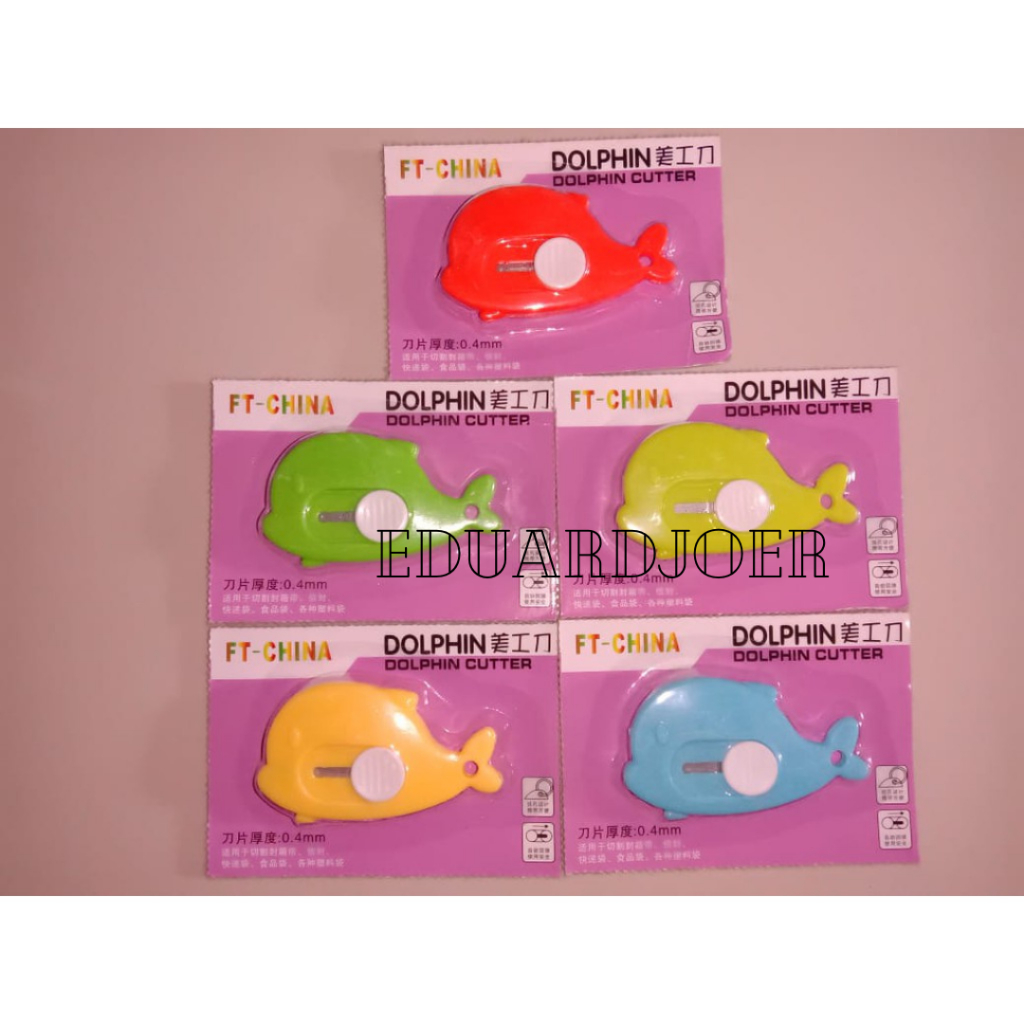 

CUTTER MINI DOLPHIN||Pisau Cutter Mini Karakter Lucu Travel Portable Mudah Digunakan|PEMOTONG KERTAS/CUTTER MINI