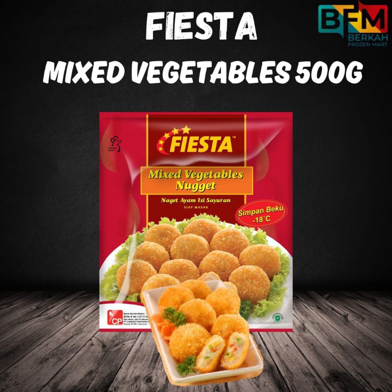 

Fiesta Mixed vegetables 500g/Fiesta pizza ABC 500g/Fiesta Stikie 500g/Fiesta Chessy Brokoli 500g/Fiesta Spicy Nugget 500g/Fiesta Nugget Happy Star 500g