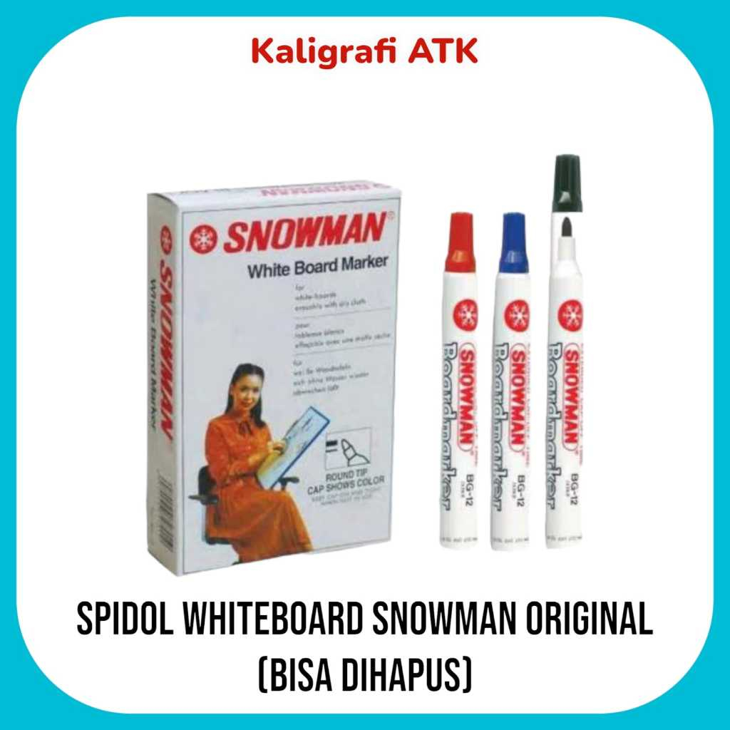 

Spidol whiteboard Snowman Original Bisa Dihapus