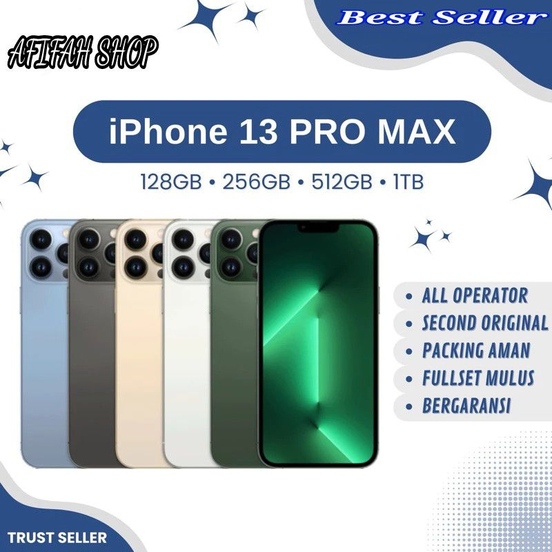 iPhone 13 Pro Max 128GB/256GB/512GB/1TB Second Mulus 100% Original Fullset