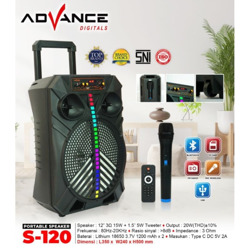 Speaker Portable Advance 12 inch S-120