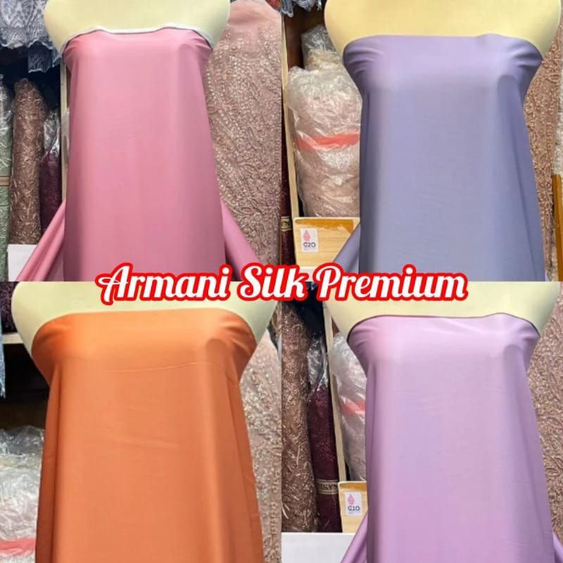 Bahan kain  Polos armany silk/Kain satin armany silk polos premium