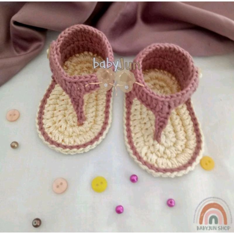 Sepatu Sandal Rajut Bayi Cowok Cewek