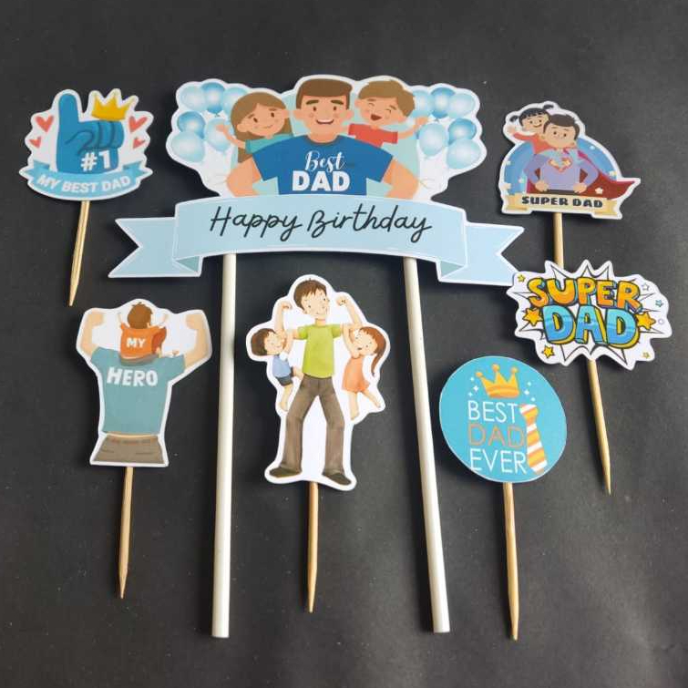 topper ayah , father's day hiasan kue ulang tahun