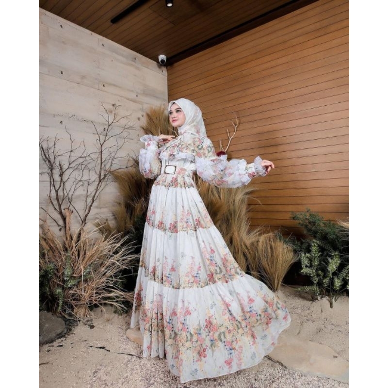 Dress Shellasaukia original terbaru set hijab gala fashion show