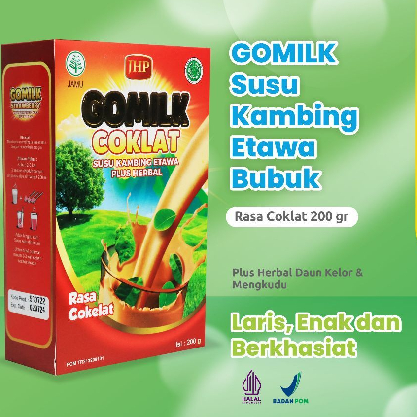 

GOMILK SUSU KAMBING ETAWA RASA COKLAT MENAMABAH NAFSU MAKAN DAN BERAT BADAN