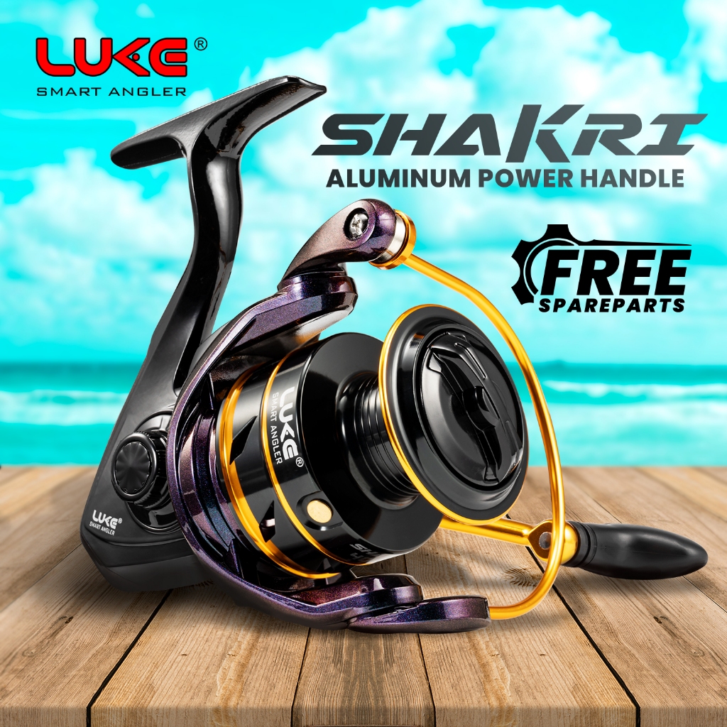 REEL PANCING LUKE SHAKRI POWER HANDLE 12+1BB FISHING REEL FREE SPAREPART