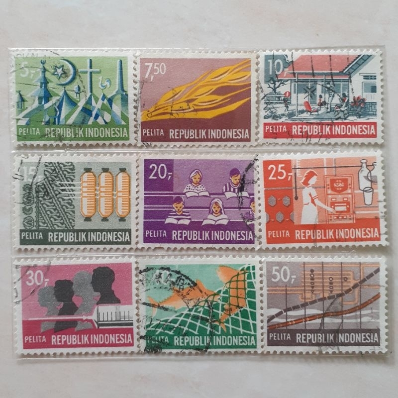 

(A) Perangko Indonesia Pelita Tahun 1969 set 9pcs