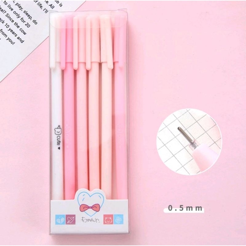 

1SET ISI 6PCS PULPEN GEL MORANDI