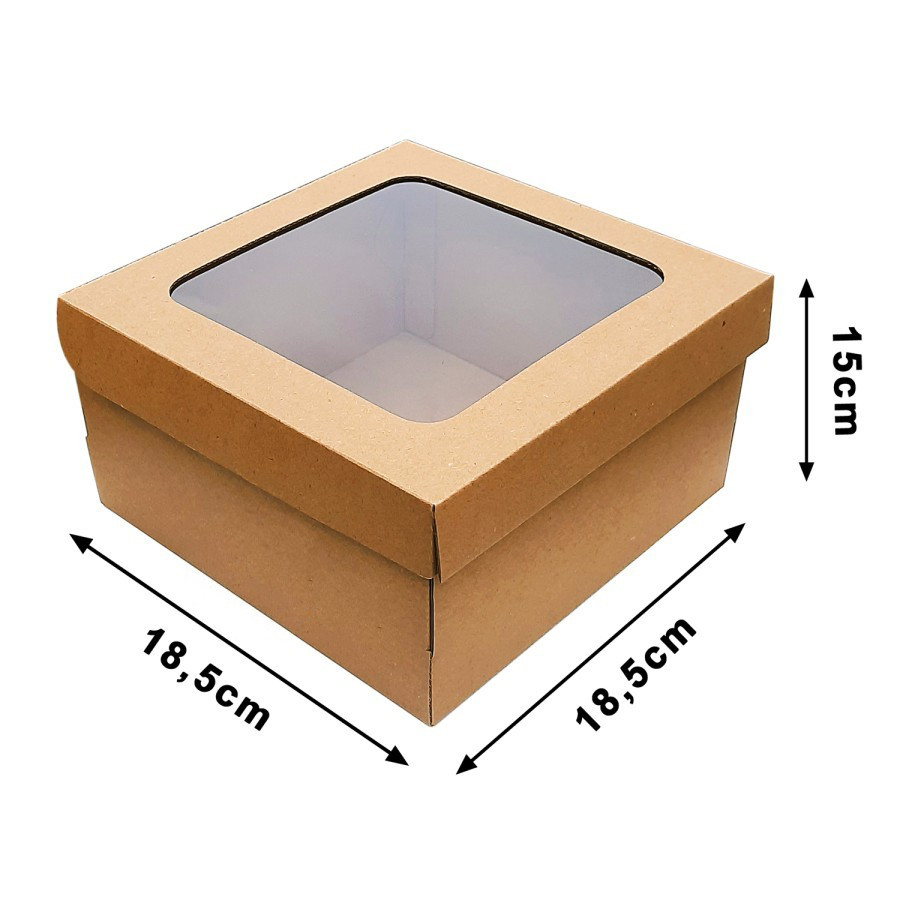 

( 10pcs ) Dus Pudding Bolu Chiffon Box 18x18x15cm Kotak Kue Tart Cake Kardus Kemasan Kado Hampers Parsel