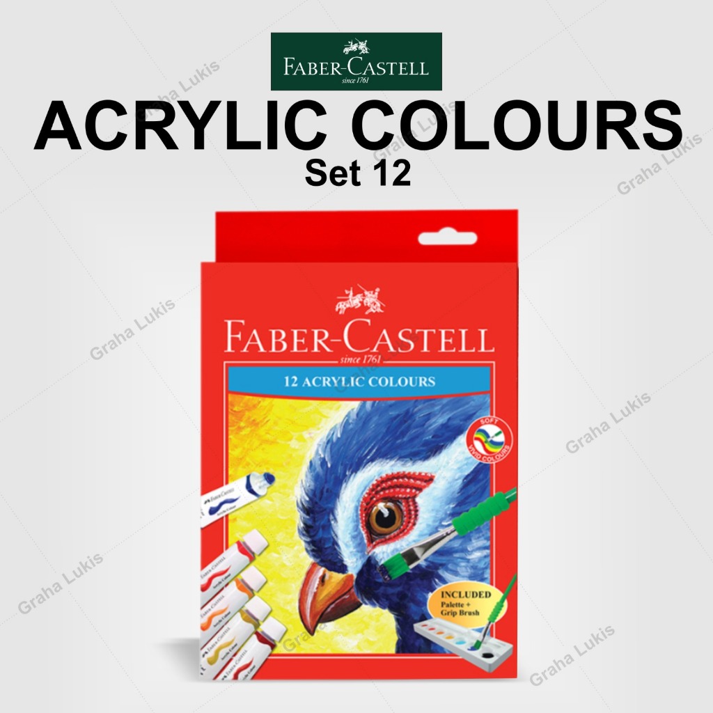 

Faber Castell Acrylic Colours Set 12 ( Free Palet + Kuas )