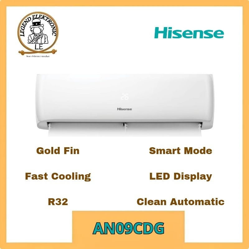 HISENSE AN09CDG AC STANDARD 1/2 PK LOW WATT GOLD FIN SERIES HISENSE AN09CDG / AN09CDG