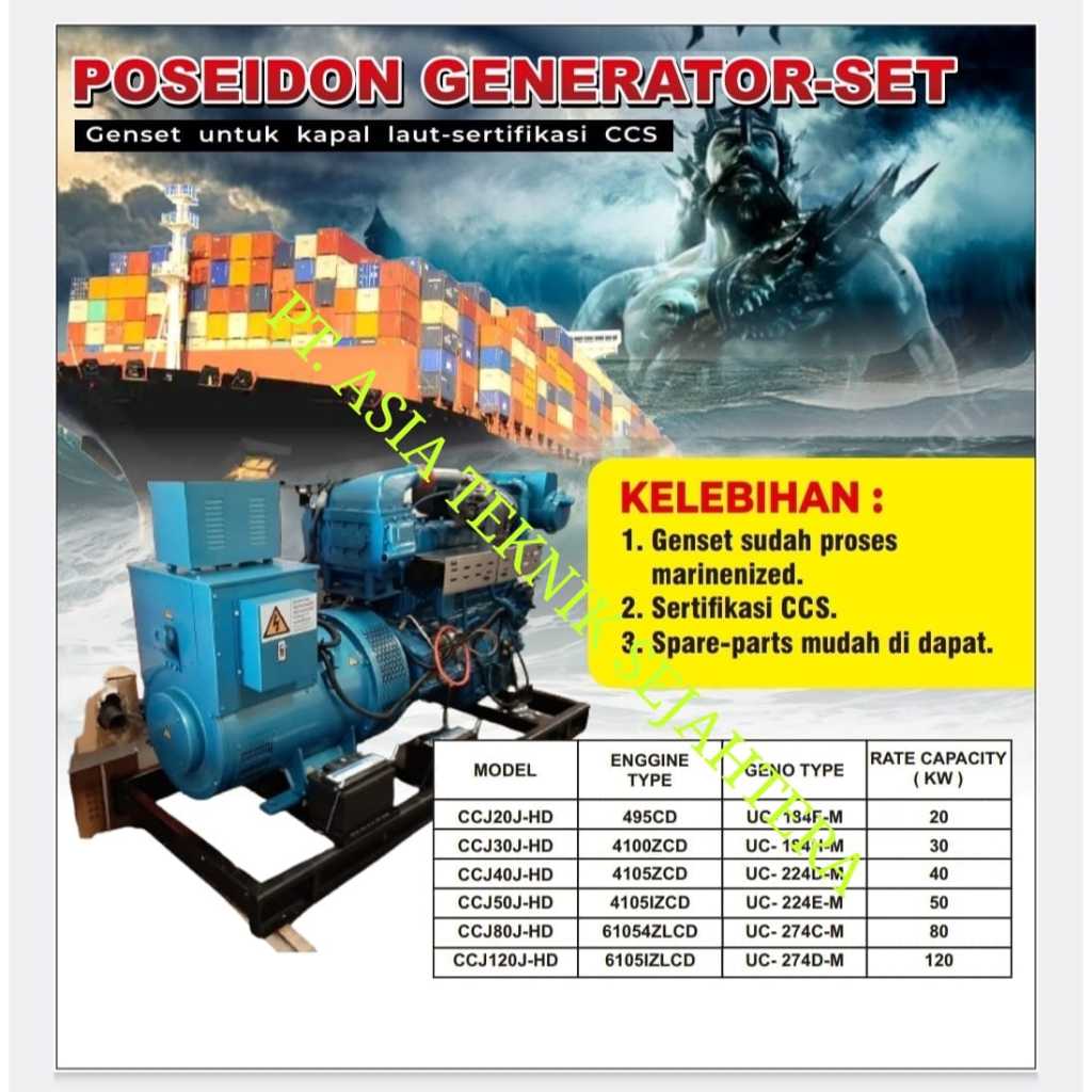 Genset Marine 20 kva - 120 kva